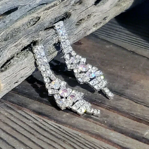 Retro Glam European Lady Di Style Austrian Crystal Earrings - Picture 10 of 10